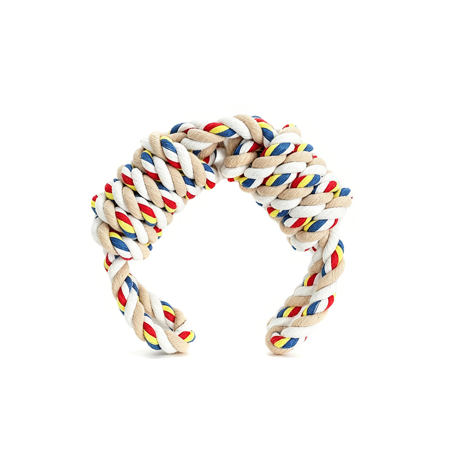 Multicolor Dog Tug of War Cotton Rope Knot Toy