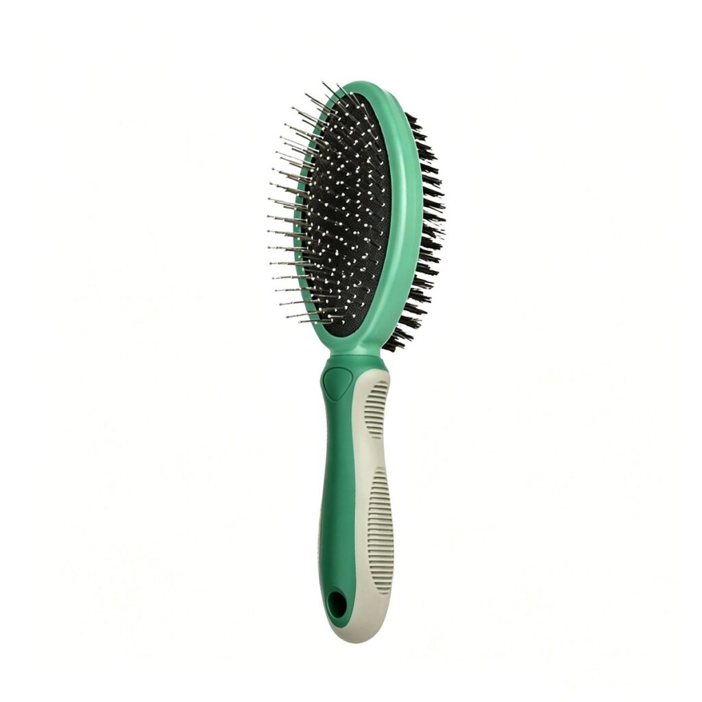 Olive Green Double-Sided Grooming Brush