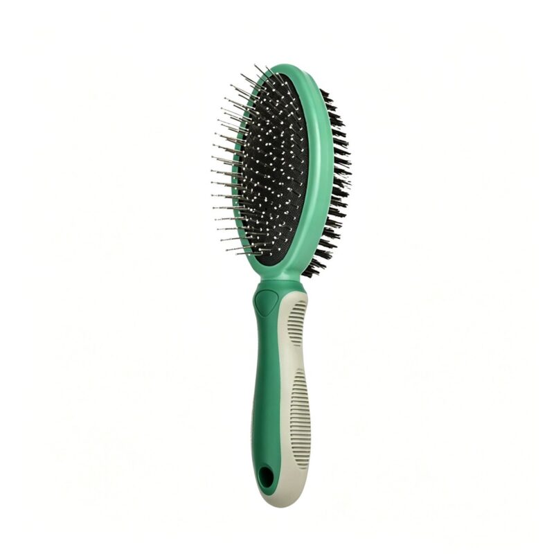Olive Green Double-Sided Grooming Brush