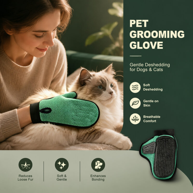 Olive Green Grooming Glove