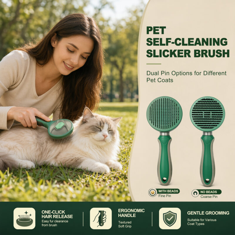 Pet Self-Cleaning Slicker Brush