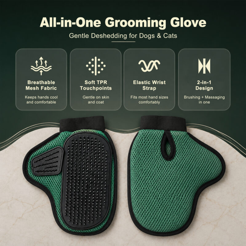Olive Green Grooming Glove