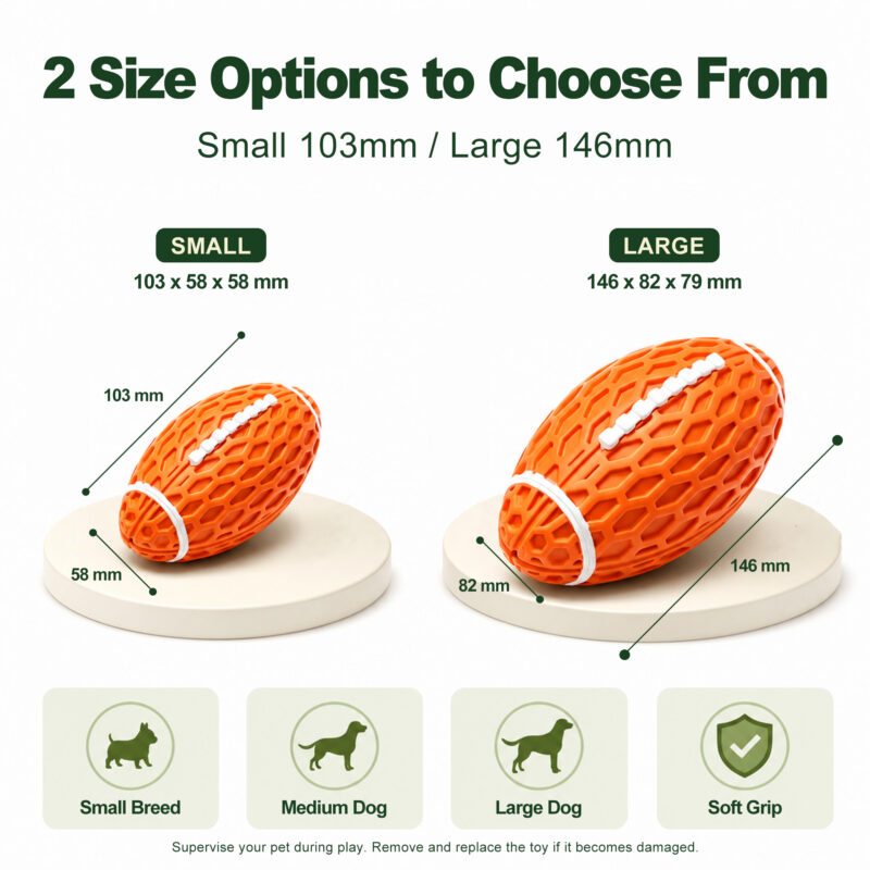 Orange Rugby Chew Toy for Dogs