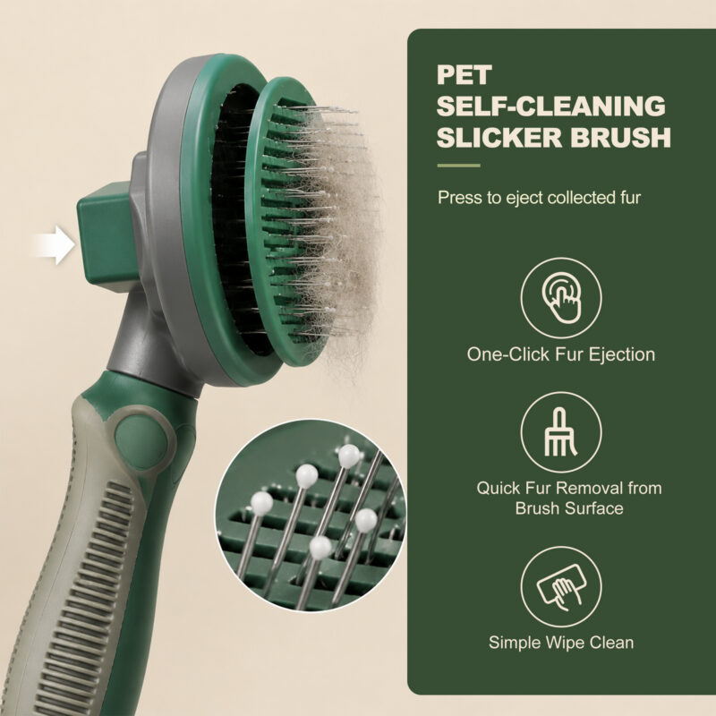 Pet Self-Cleaning Slicker Brush
