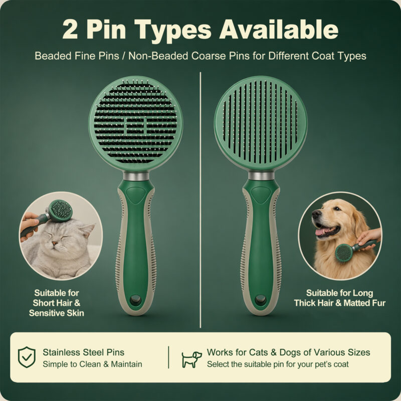 Pet Self-Cleaning Slicker Brush