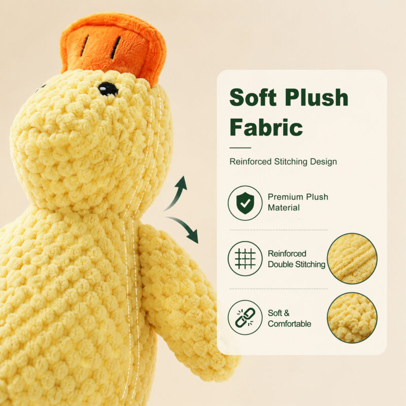 Yellow Dog Plush Squeaky Companion Duck