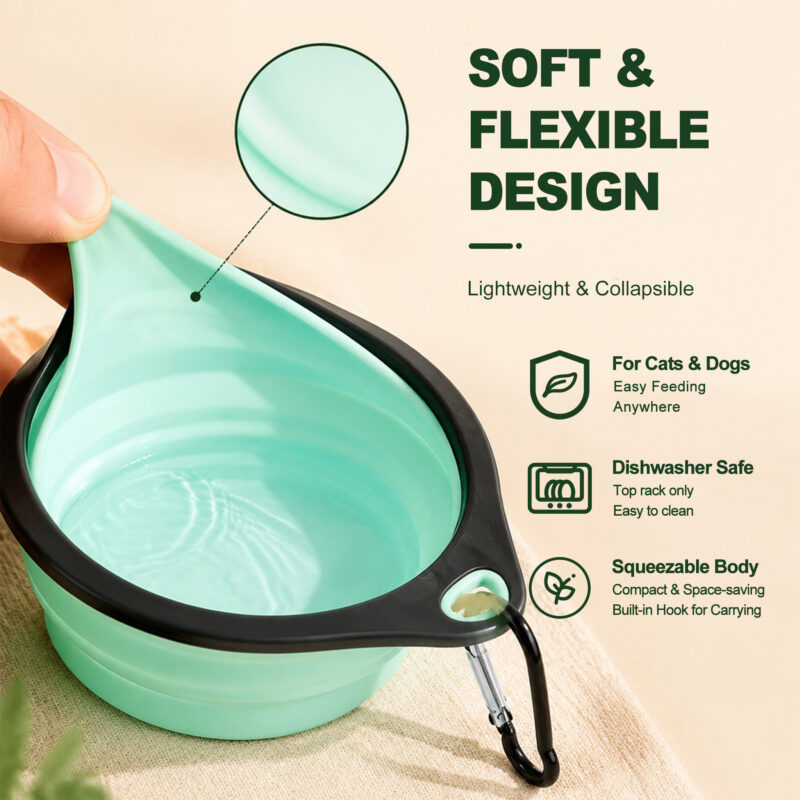 Portable Foldable Pet Feeding Bowl Triangle Rhombus
