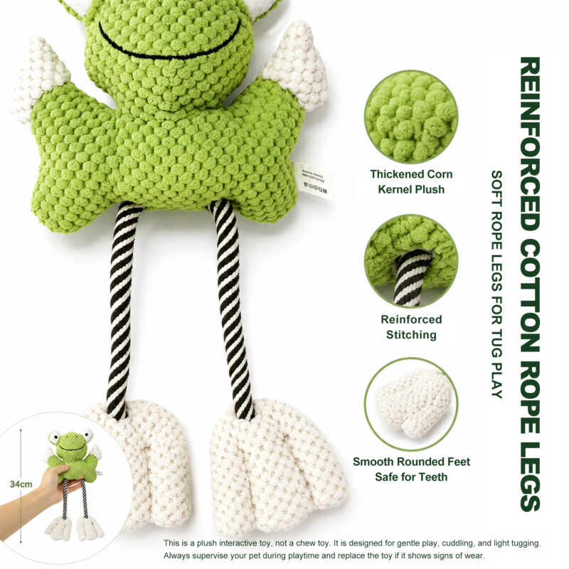 Dog Plush Squeaky Frog Toy