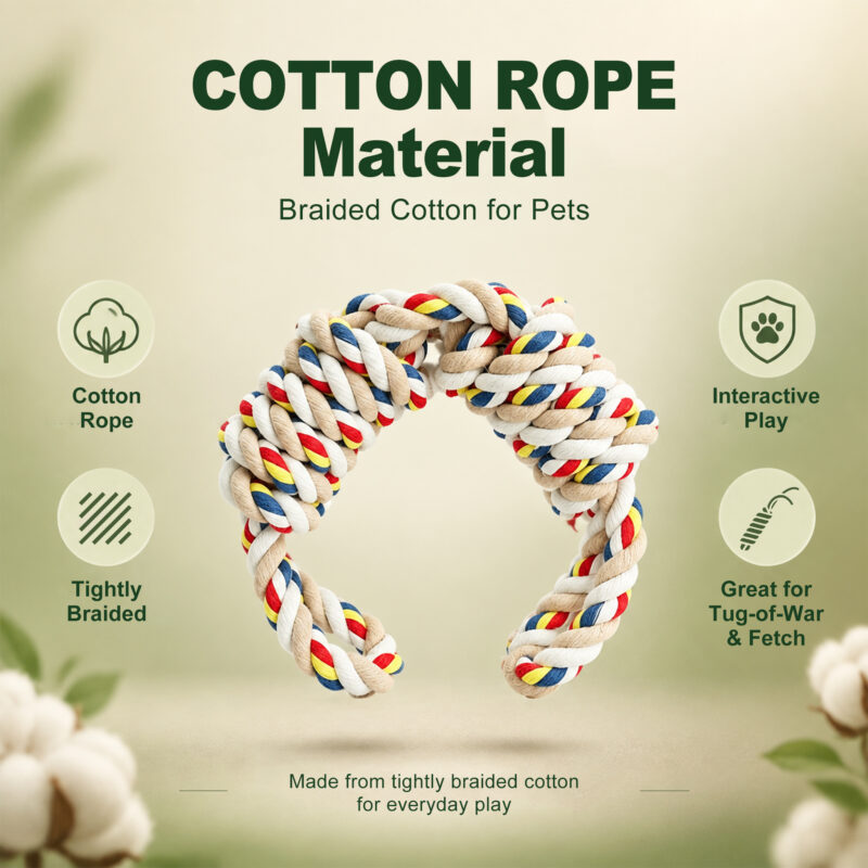 Multicolour Cotton Rope Tug Toy for Dogs