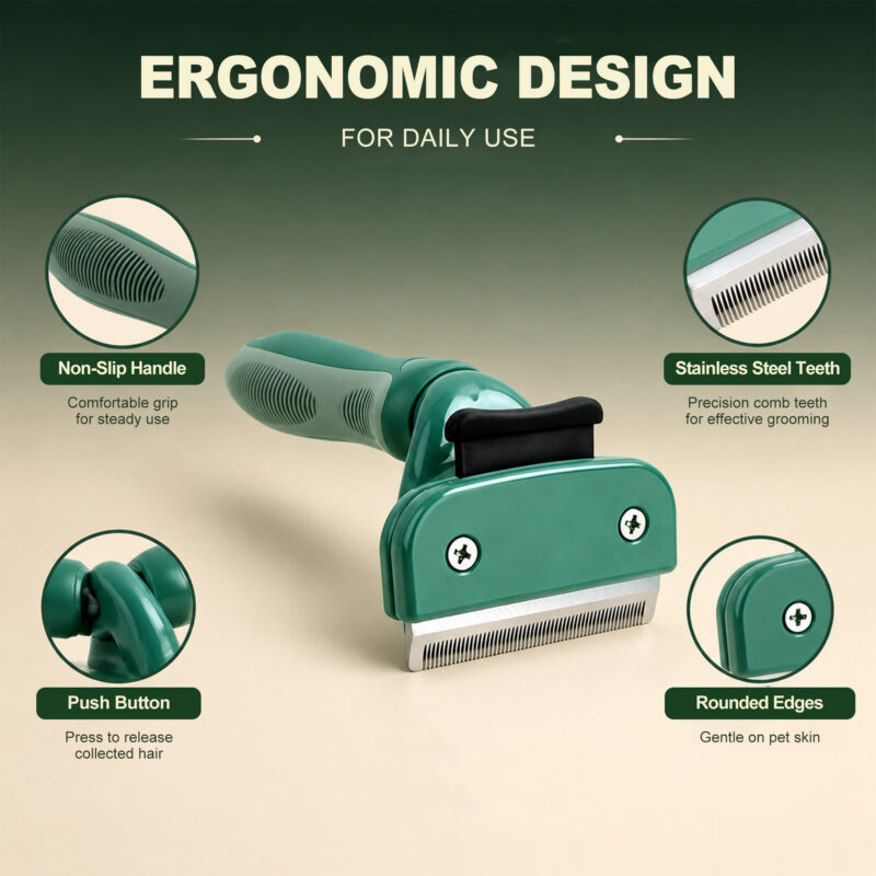 Self-Cleaning Dematting Comb for Pets
