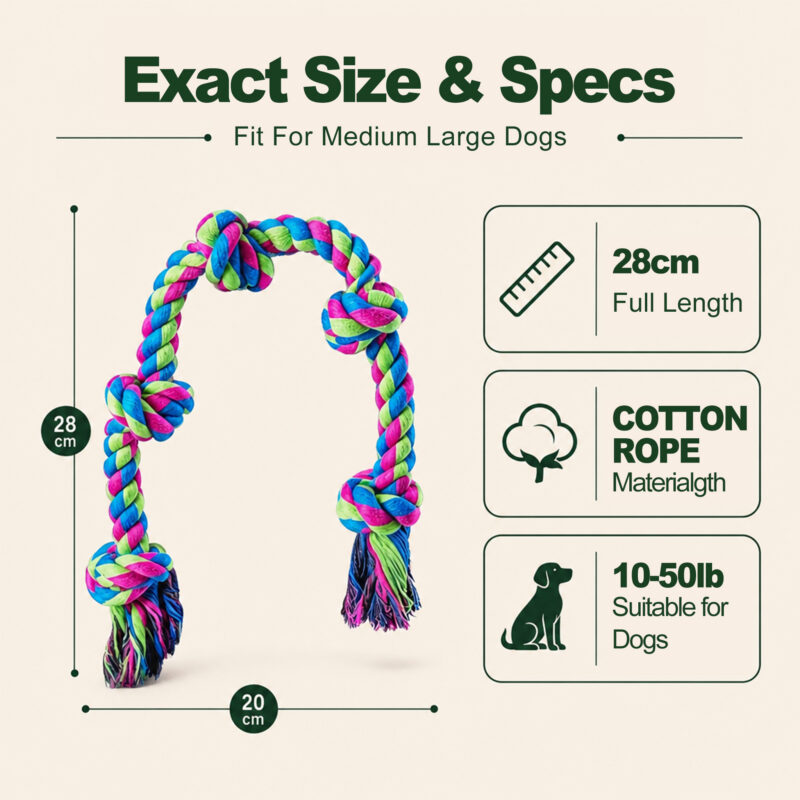 主图4 拷贝 Five-Knot Cotton Rope Toy for Dogs