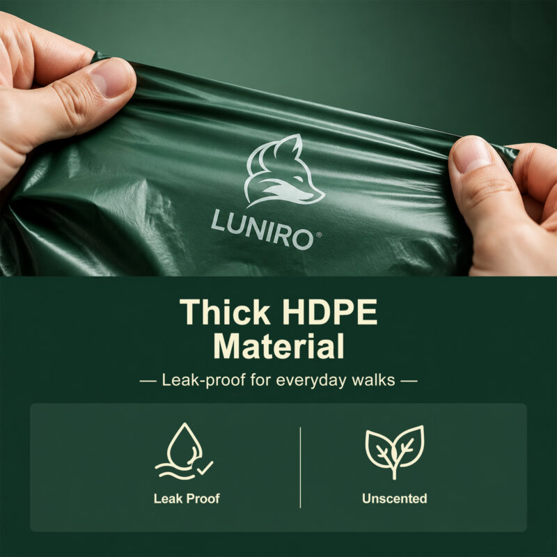 Disposable Pet Poop Bags, 120 Counts Per Box (8 Rolls × 15 Bags)