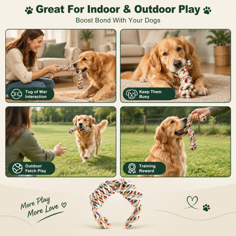 Multicolour Cotton Rope Tug Toy for Dogs
